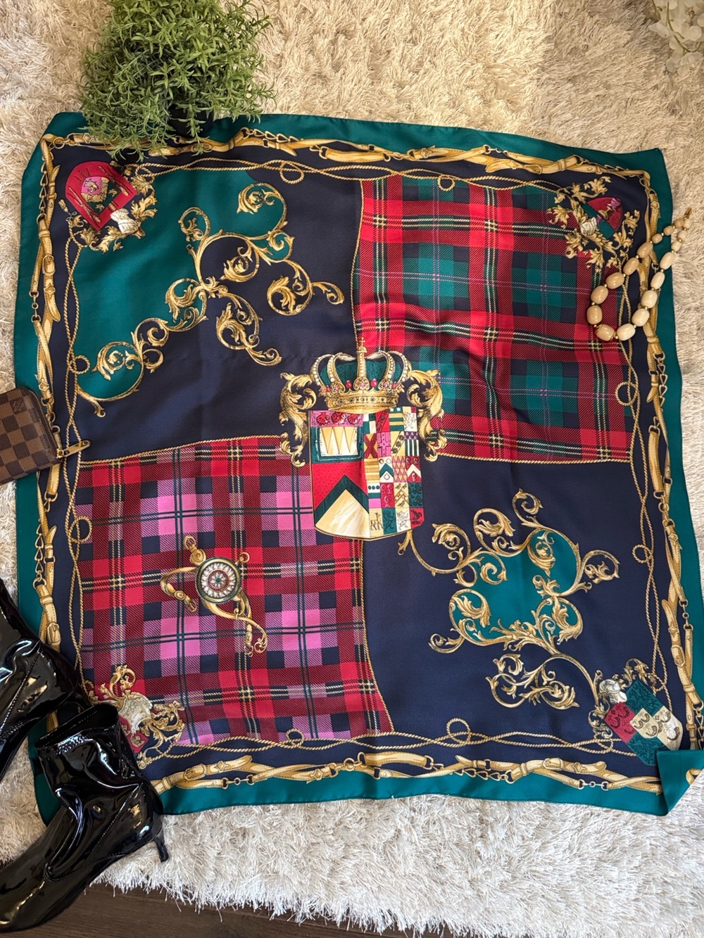 Vintage Art of the Scarf for Tie Rack 100% Silk 34”x34”
